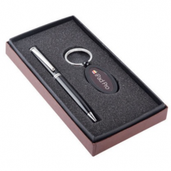 2 pcs Executive Gift set with black ball pen and key chain(CGP-2077)