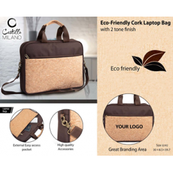 Eco-Friendly Cork Laptop Bag With 2 Tone Finish - CGP-3104
