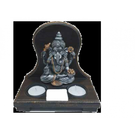 Ganesha with 2 tea lights - CGP-1190