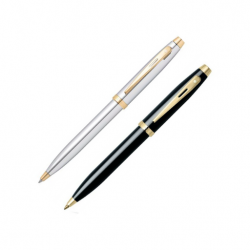 Pen Sheaffer A 9340  Bright Chrome With Gold Tone Trim BP Pen Sheaffer A 9322  Gloss Black With Gold Tone Trim BP(CGP-3697)