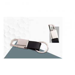 Rectangle Hanging Metal Keychain With PU Strap - CGP-3435