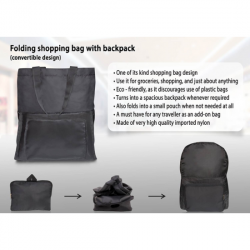 Folding shopping bag with backpack - CGP-1883