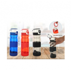 PUSH BUTTON BOTTLE WITH SILICON GRIP (600ML APPROX)