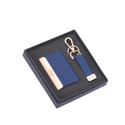 2 pcs Gift Set Stylish Blue coloured visiting card holder and key chain