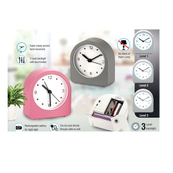 NIGHT LAMP CLOCK WITH ALARM AND SUPER SWEEP MOVEMENT