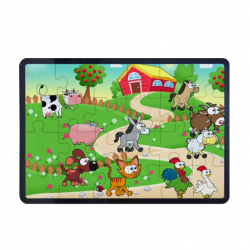 24 Piece Rectangular Wooden Jigsaw Puzzle With a  Frame