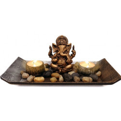 Ganesha with Two candle holder