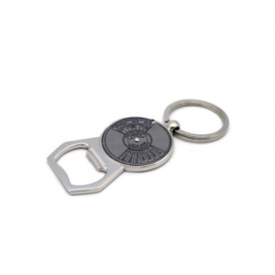 Key chain with 50-year calendar and bottle opener