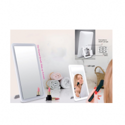 LIGHT UP LOOKING MIRROR WITH FACE ILLUMINATION LEDS (WORKS ON 3XAA BATTERIES)