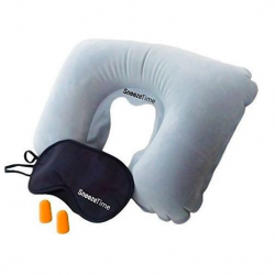  Neck Pillow 3pcs Travel Kit (Neck Pillow + Eyeshade + Earplugs) for comfort while traveling