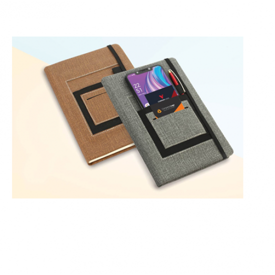 A5 NOTEBOOK WITH MOBILE POCKET - CGP-2719