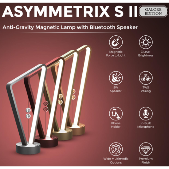 ASYMMETRIX S II Anti-Gravity Magnetic Lamp with Bluetooth Speaker - CGP-3615
