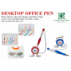 Desktop Office Pen - Plastic ball pen with stand
