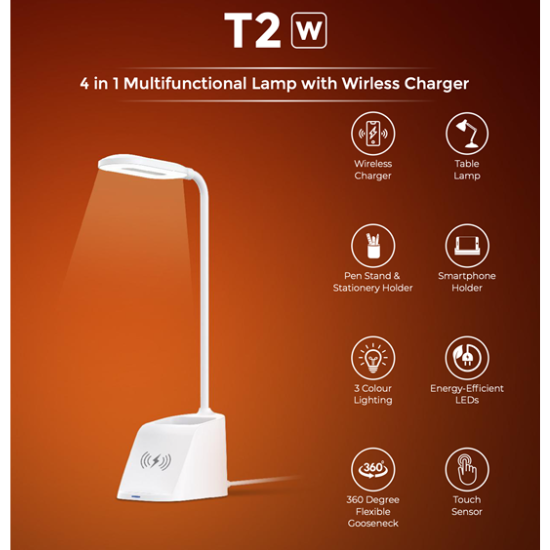 T2 w 4 in 1 Multifunctional Lamp with Wireless Charger - CGP-3610