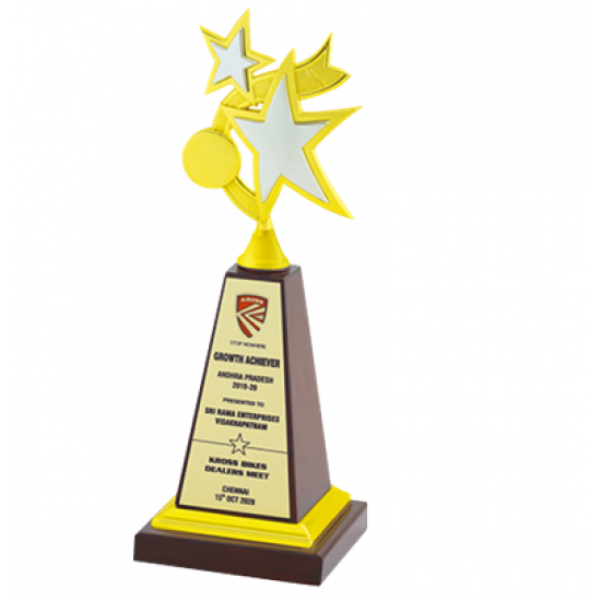 Wooden and Metal Trophy : Size: L 12” (CGT- 371)