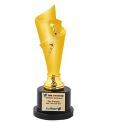 Wooden and Metal Trophy : Size: L 12” (CGT- 375).