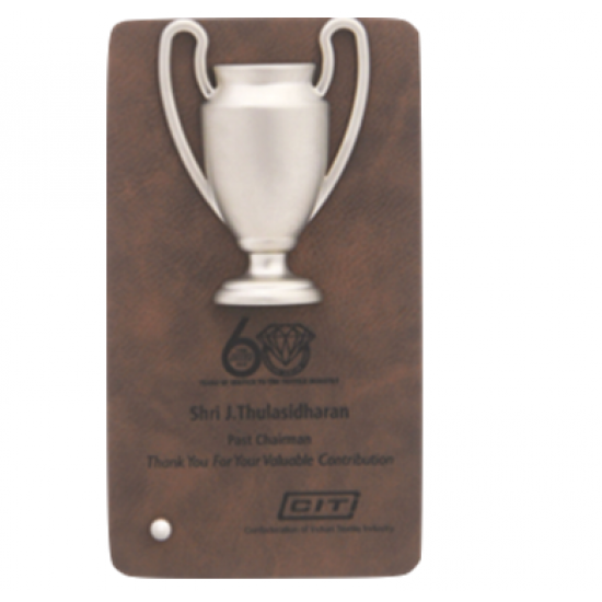 Wooden and Metal Trophy : Size: L 6.25”xW 3.5” (CGT- 9278)