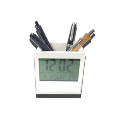 Cube Pen Stand With Photo Frame Digital Clock