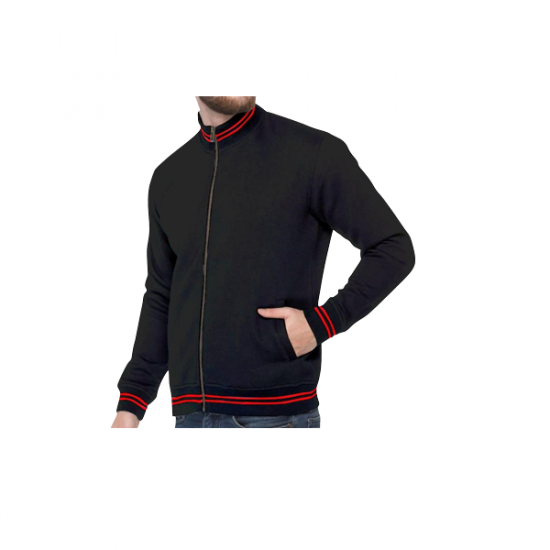 Turtle Neck Sweatshirt - Black with Red CGP-2839