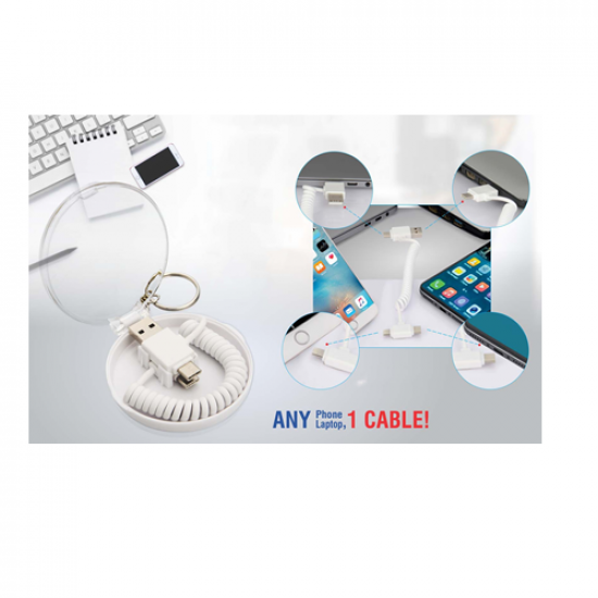 ALL IN 1 CHARGING CABLE WITH TRAVEL CASE AND KEYCHAIN - CGP-2721