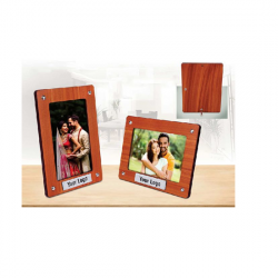 WOODEN PHOTO FRAME WITH METAL PLATE (4X6 SIZE) - CGP-2728